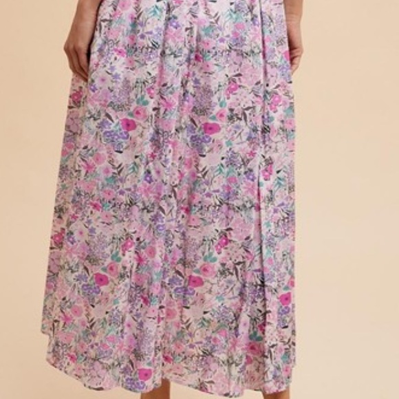 Emerald Lavendar Darling Cotton Floral Maxi Dress with pockets - Picture 6 of 13
